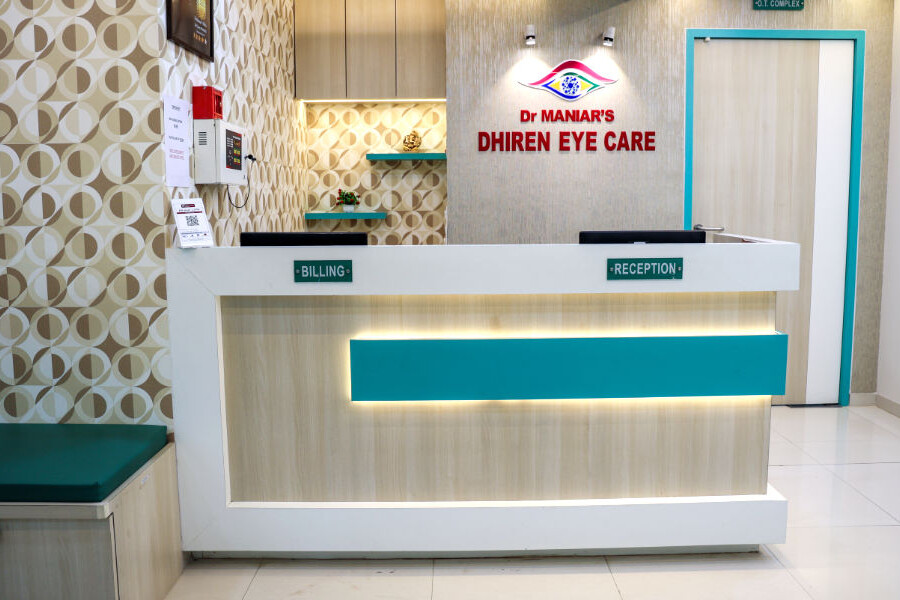 Dhiren Eye Care Clinic - Reception Desk and Internal Signage